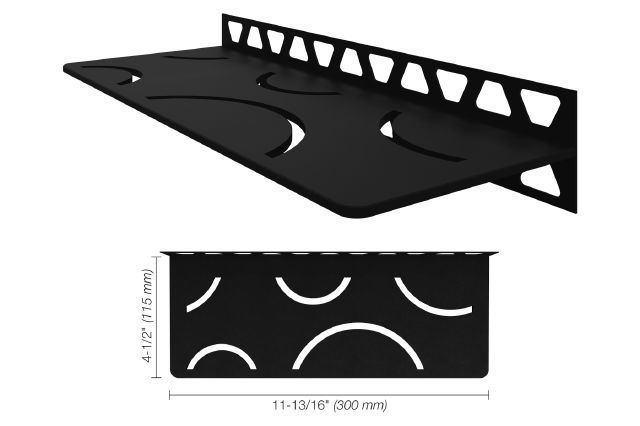 SHELF-W Étagère murale rectangulaire modèle Curve Aluminium Noir mat