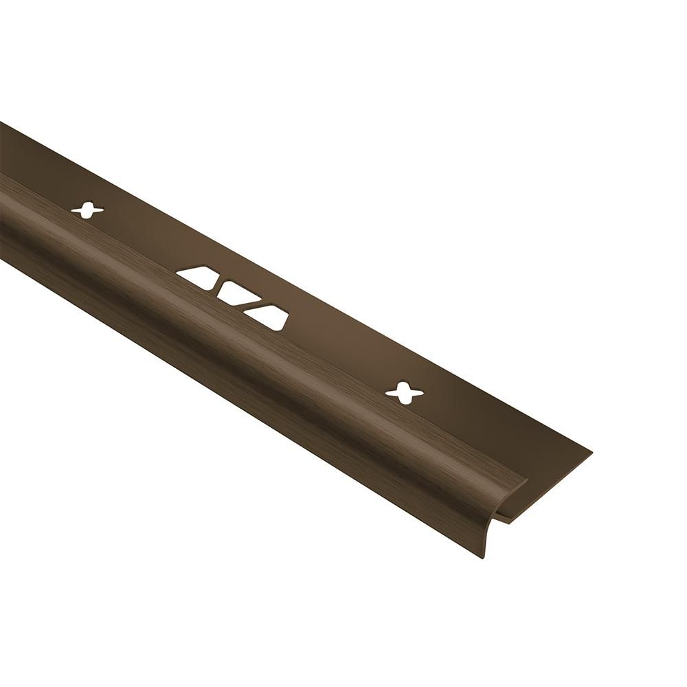 VINPRO-RO Bullnose Anodized Aluminum Brushed Antique Bronze 1/8" (3 mm) x 8' 2-1/2"