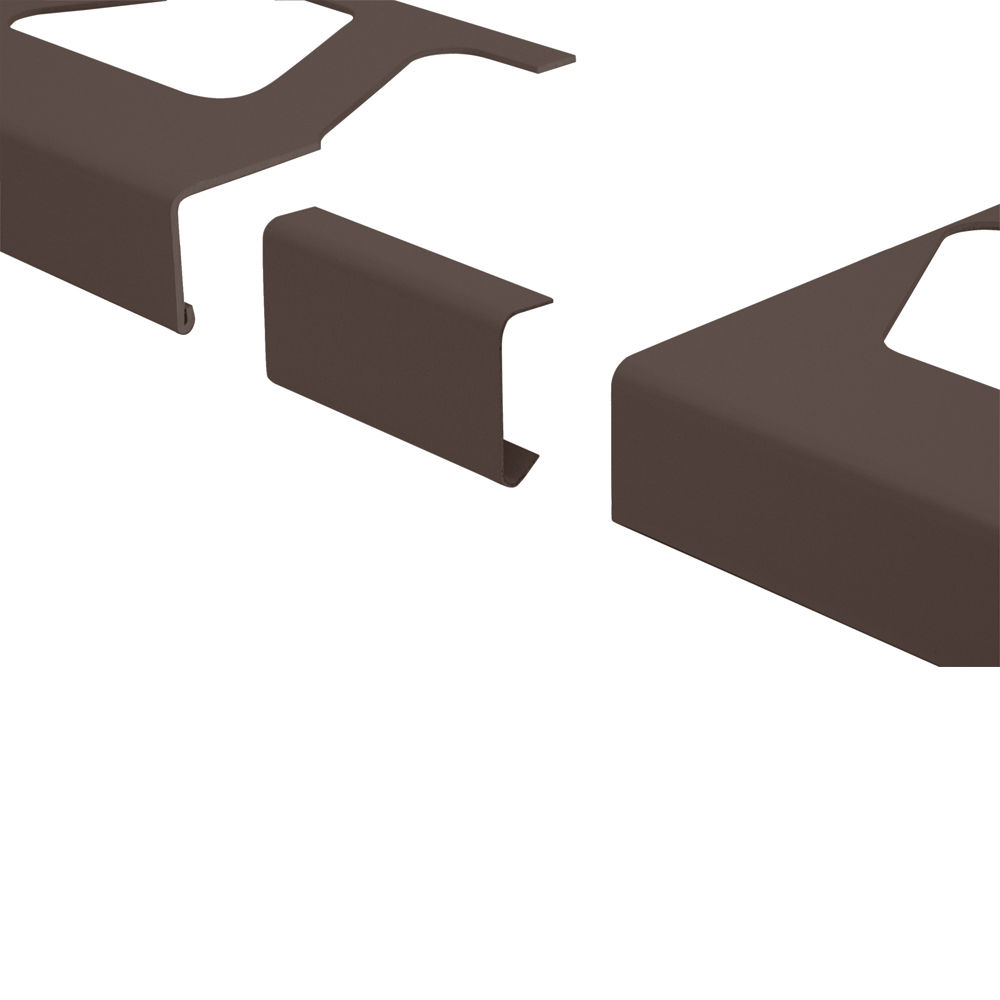 BARA-RW Connector for Balcony Edging Profile Aluminum Black Brown 1-9/16" (40 mm)