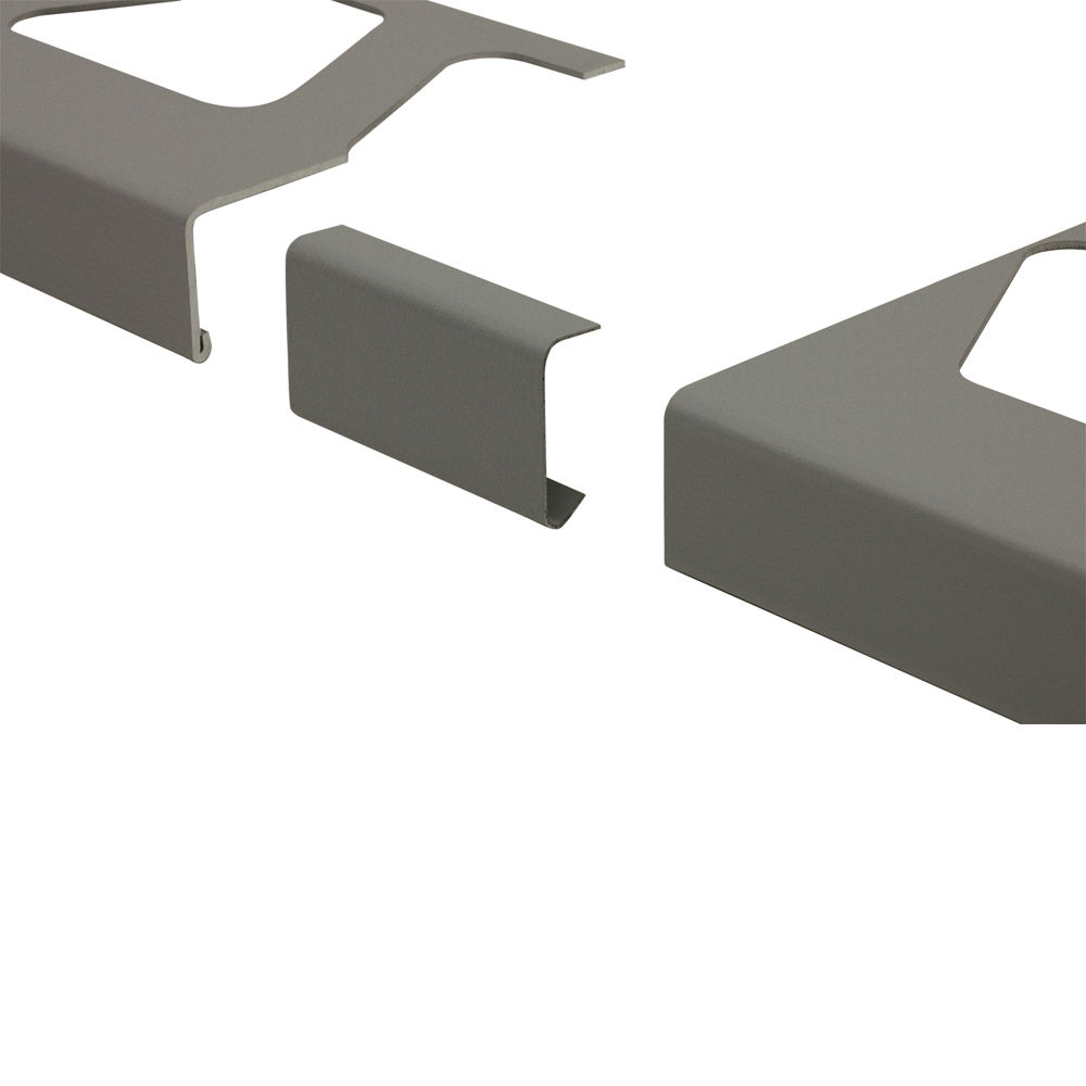 BARA-RW Connector for Balcony Edging Profile Aluminum Metallic Grey 2-3/16" (55 mm)