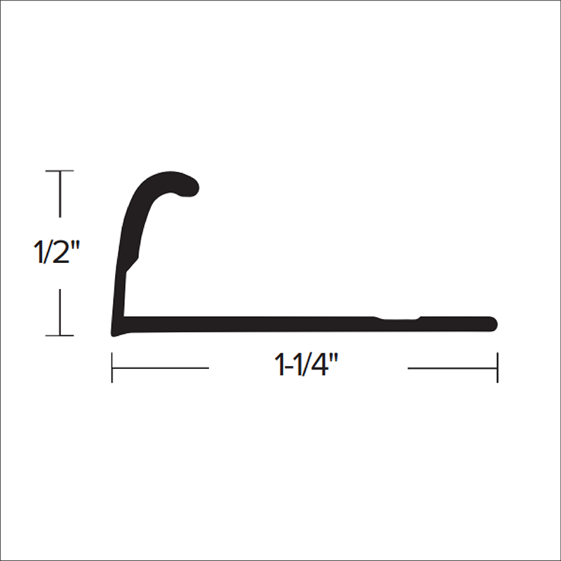 Pinless Carpet Gripper CM 201 Hammered Aluminum Black 1/2" (12.7 mm) x 1-1/4" x 12'