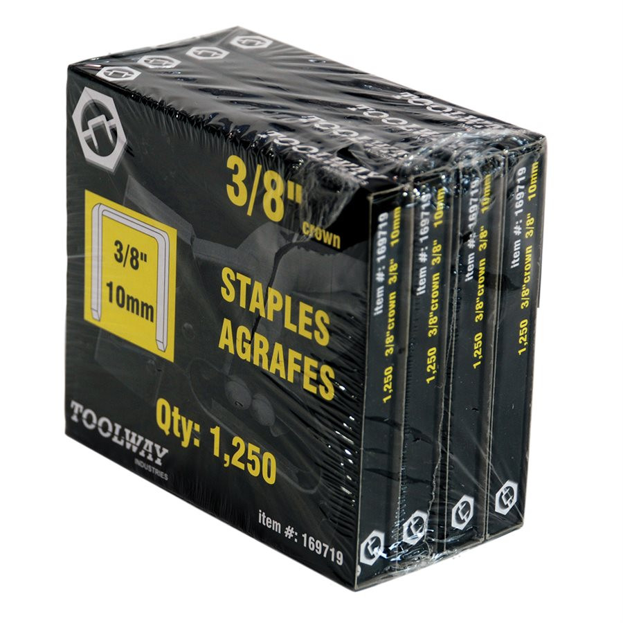 Agrafes couronne 3/8" x 3/8" (paquet de 5000)