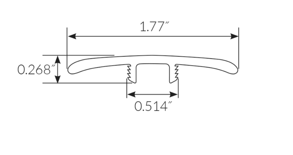 Planches de vinyle de luxe Ingenious Planks Pebble Beach Moulure en T 94"