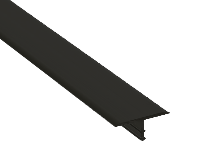 Moulures en T en aluminium anodisé Noir Mat - 5/16" (8 mm) x 7/8" x 8'