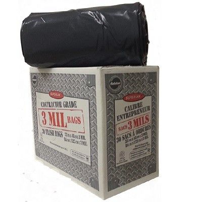Proshield - SUPERSAK Sacs à poubelle de Construction - 3 mil 33"X48" - Boite de 30