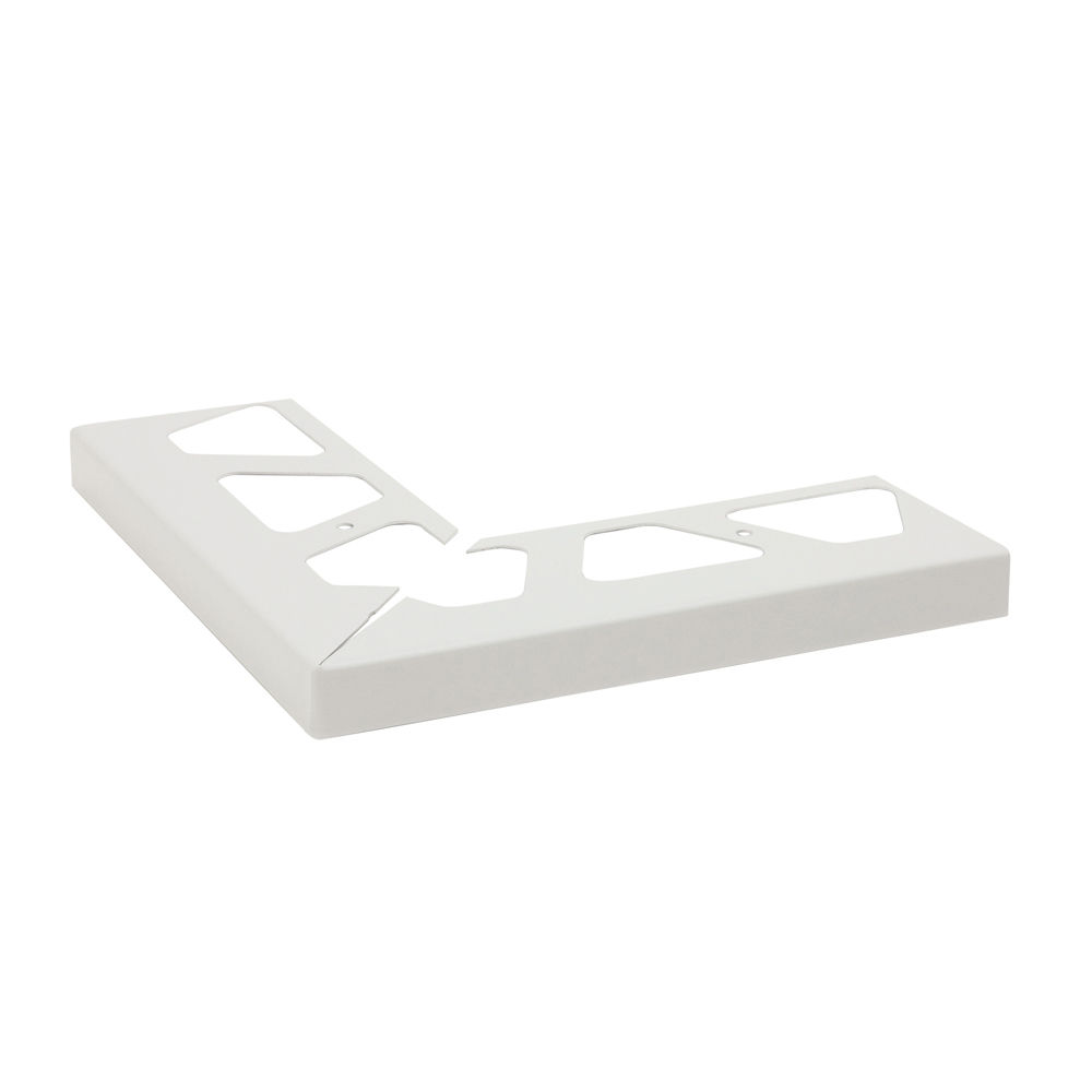 BARA-RW Outside Corner 90° for Balcony Edging Profile Aluminum Bright White 3" (75 mm)