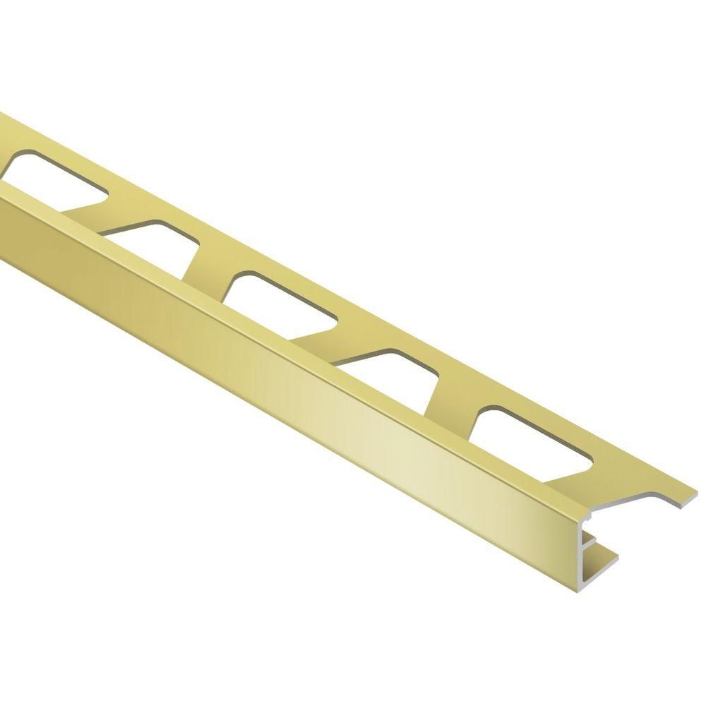 SCHIENE Floor/Wall Edge Profile with Minimum Reveal Anodized Aluminum Satin Brass 3/8" (10 mm) x 8' 2-1/2"