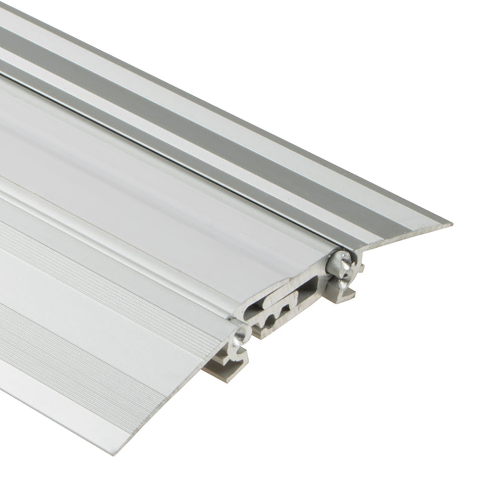 DILEX-BTS Profilé robuste de joint d'expansion avec zone centrale télescopique pour réno aluminium anodisé mat 3/8" (10 mm) x 8' 2-1/2"