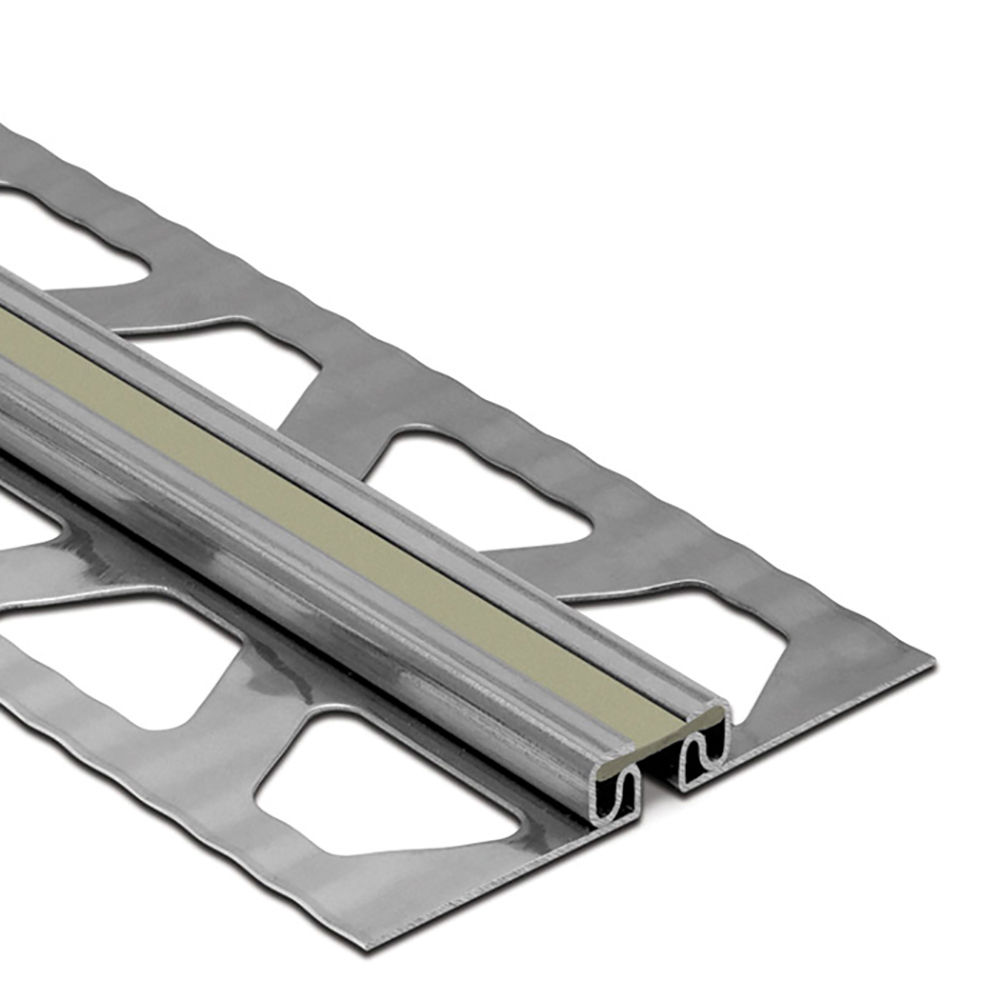 DILEX-EKSB Surface Movement Joint Profile for Thinner Floor Coverings Stainless Steel (V2) with 1/4" Joint Grey 1/4" (6 mm) x 8' 2-1/2"