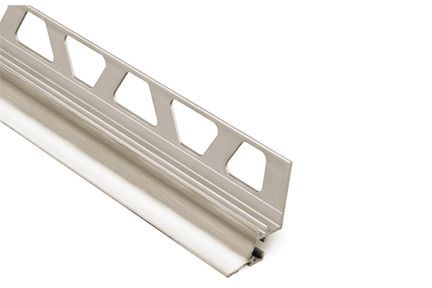 DILEX-AHKA Cove-Shaped Profile with 3/8" Radius Anodized Aluminum Brushed Nickel 5/16" (8 mm) x 8' 2-1/2"