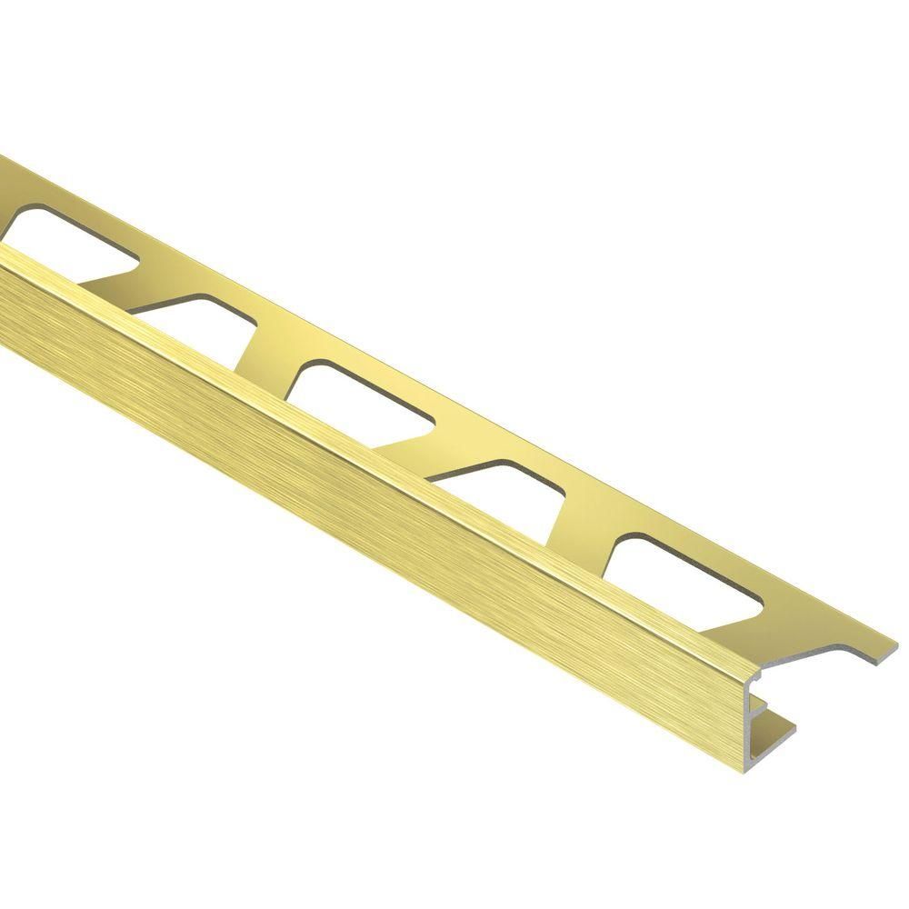 SCHIENE Floor/Wall Edge Profile with Minimum Reveal Anodized Aluminum Brushed Brass 3/8" (10 mm) x 8' 2-1/2"