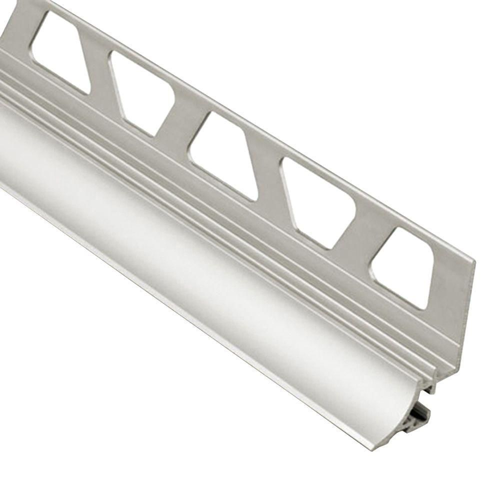 DILEX-AHKA Cove-Shaped Profile with 3/8" Radius Anodized Aluminum Matte Nickel 3/8" (10 mm) x 8' 2-1/2"