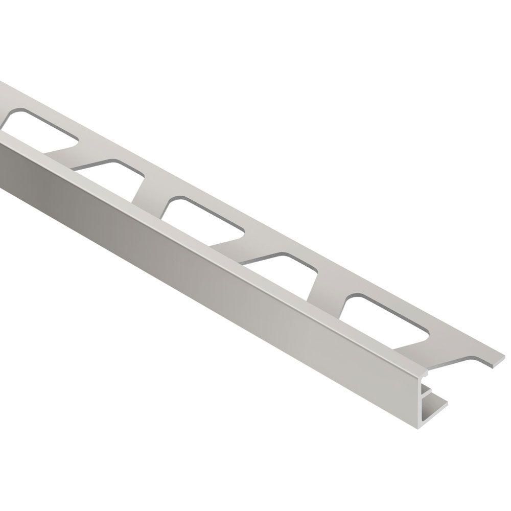 SCHIENE Floor/Wall Edge Profile with Minimum Reveal Anodized Aluminum Satin Nickel 1/2" (12.5 mm) x 8' 2-1/2"