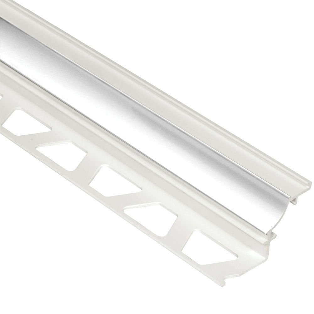 DILEX-PHK Profilé à gorge avec un radius de 3/8" Plastique PVC Blanc éclatant 3/8" (10 mm) x 8' 2-1/2"