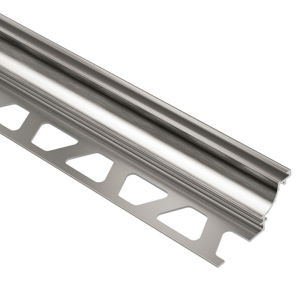 DILEX-AHK Profilé à gorge avec un radius de 3/8" Aluminium anodisé Nickel brossé 3/8" (10 mm) x 8' 2-1/2"