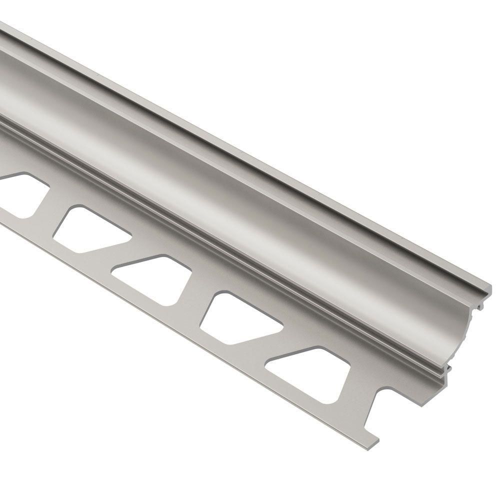DILEX-AHK Cove-Shaped Profile with 3/8" Radius Anodized Aluminum Matte Nickel 1/2" (12.5 mm) x 8' 2-1/2"