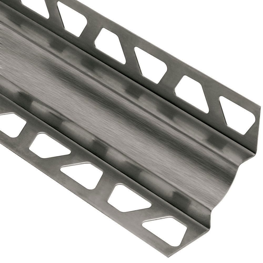 DILEX-EHK Cove-Shaped Profile with 23/32" Radius Stainless Steel (V2) Brushed 11/32" (9 mm) x 11/32" x 8' 2-1/2"