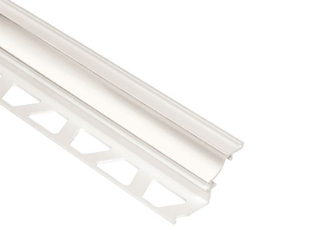 DILEX-PHK Profilé à gorge avec un radius de 3/8" Plastique PVC Blanc 1/2" (12.5 mm) x 8' 2-1/2"