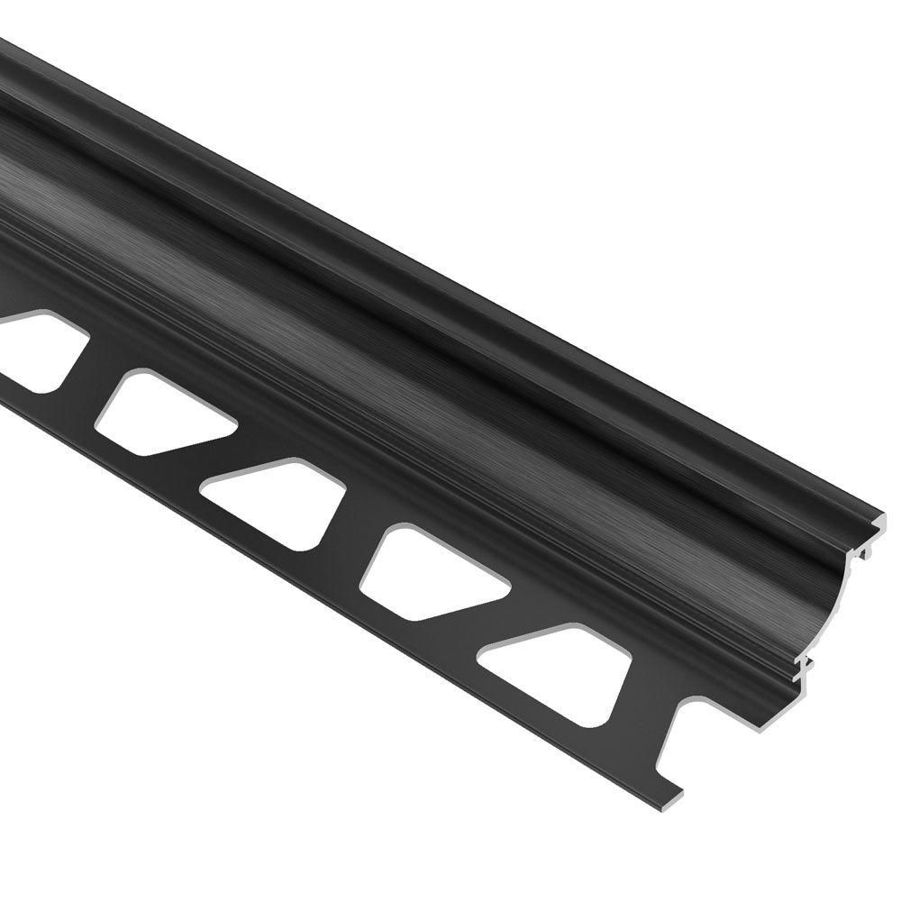 DILEX-AHK Profilé à gorge avec un radius de 3/8" Aluminium anodisé Graphite brossé 3/8" (10 mm) x 8' 2-1/2"