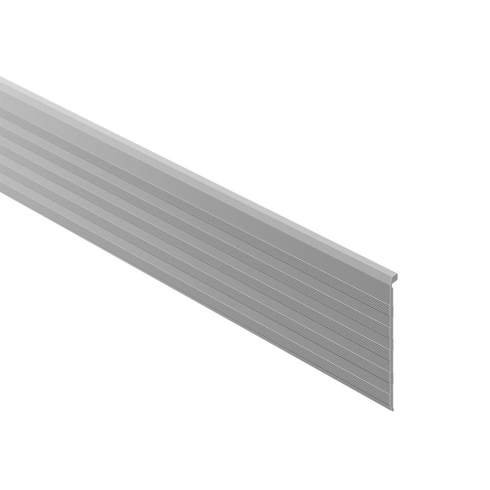 TREP-TAP Conceal Stair-Nosing Cover Profile Anodized Aluminum Satin 2-13/32" x 8' 2-1/2"