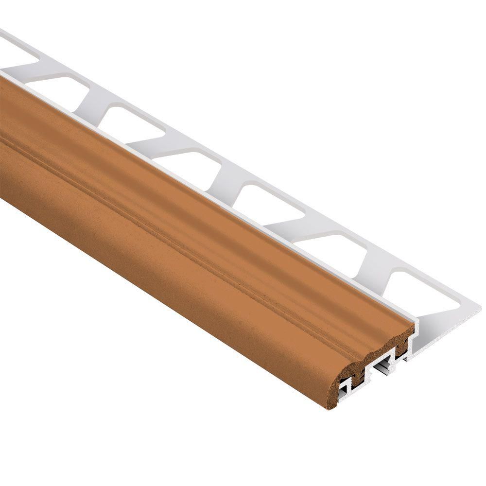 TREP-S Profilé de nez de marche avec insert Brun noisette Aluminium 3/8" (10 mm) x 1-1/32" x 8' 2-1/2"
