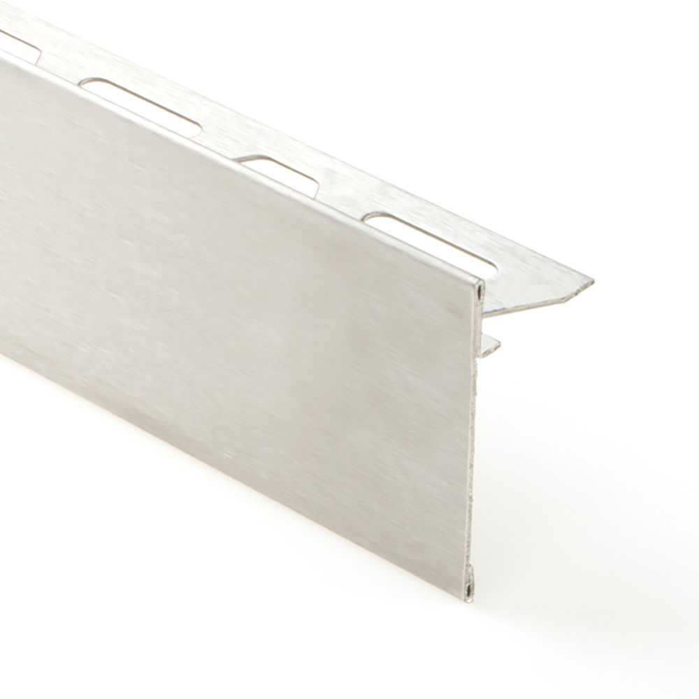 SCHIENE-STEP Countertop/Stairs Edge Profile with 1-1/2" Vertical Leg Stainless Steel (V2) Brushed 7/16" (11 mm) x 8' 2-1/2"