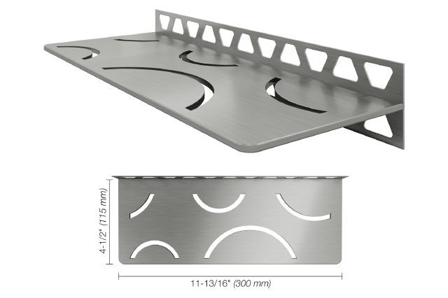 SHELF-W Rectangular Wall Shelf Curve Design Stainless Steel (V2) Brushed