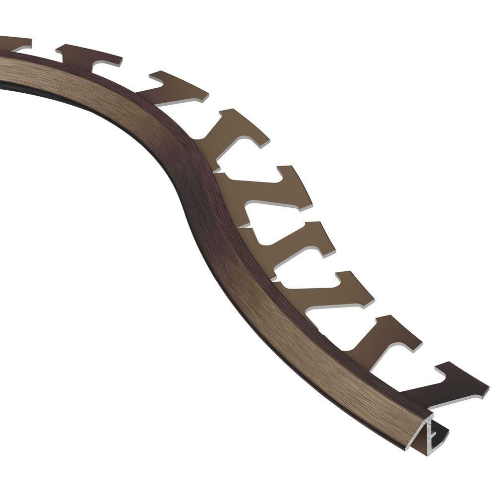 RENO-TK Radius Reducer Profile Anodized Aluminum Antique Bronze 3/8" (10 mm) x 8' 2-1/2"