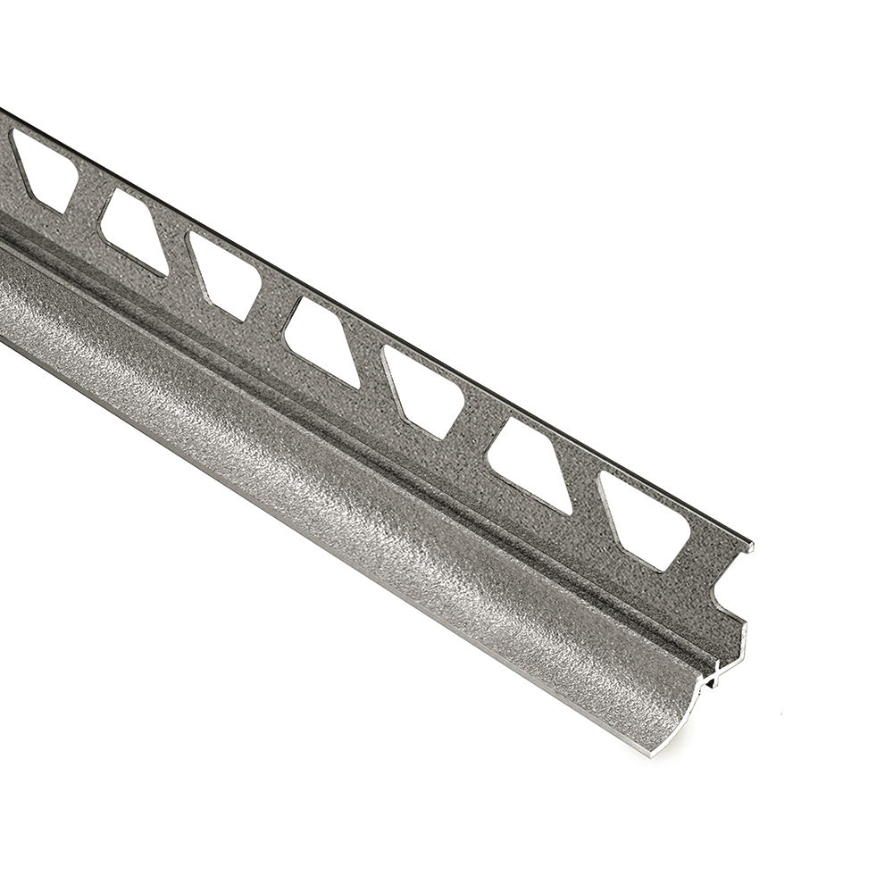DILEX-AHKA Cove-Shaped Profile with 3/8" Radius Anodized Aluminum Stone Grey 9/16" (15 mm) x 8' 2-1/2"