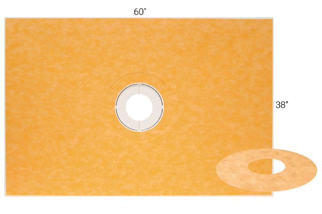 KERDI-SHOWER-T Kit de bac de douche préfabriquée en pente avec position de sortie centrée 38" x 60"