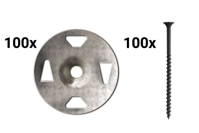 KERDI-BOARD-ZS/-ZT Vis et rondelles - acier galvanisé 1-5/8" (paquet de 100)