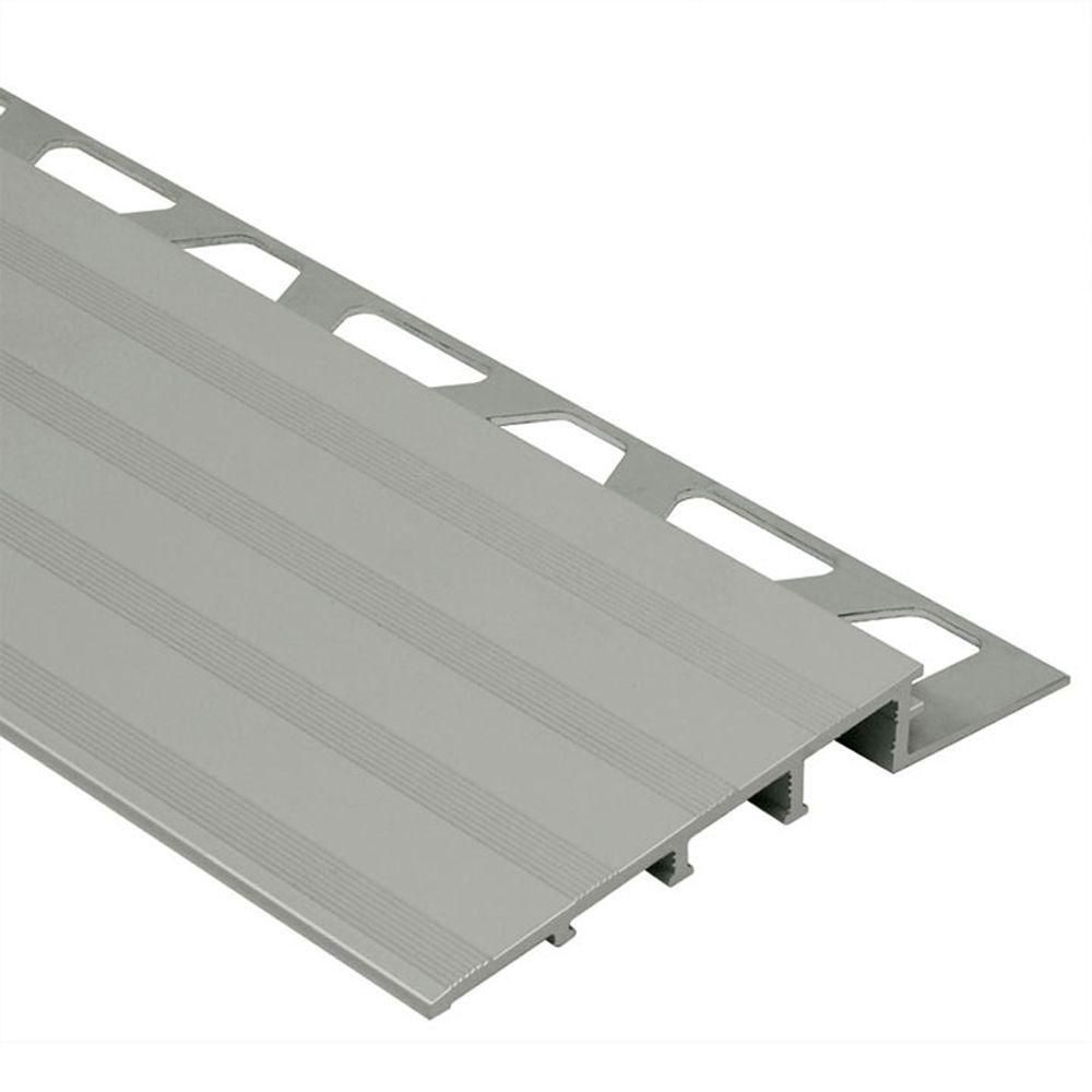RENO-RAMP Wide Reducer Profile Anodized Aluminum Satin 1/4" (6 mm) x 2" x 8' 2-1/2"