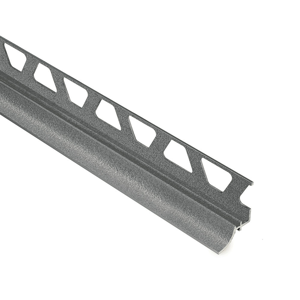 DILEX-AHKA Cove-Shaped Profile with 3/8" Radius Anodized Aluminum Pewter 5/16" (8 mm) x 8' 2-1/2"