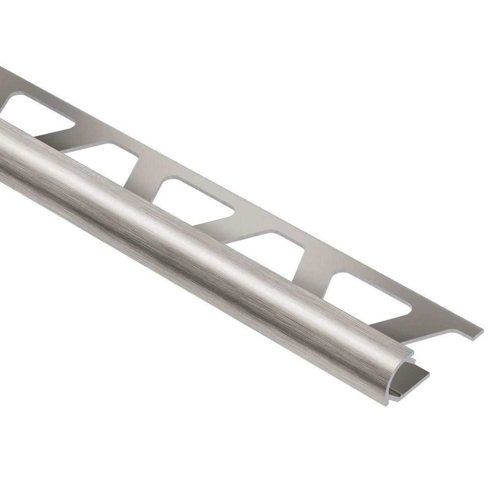 RONDEC Bullnose Edge Trim Anodized Aluminum Brushed Nickel 1/2" (12.5 mm) x 8' 2-1/2"