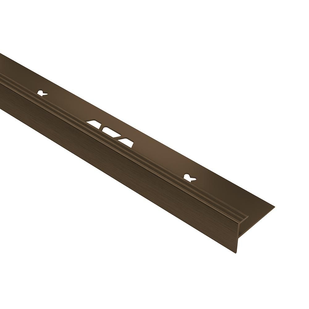 VINPRO-STEP Profilé de nez de marche pour revêtement de vinyle Aluminium anodisé Bronze antique brossé 5/32" (4 mm) x 8' 2-1/2"