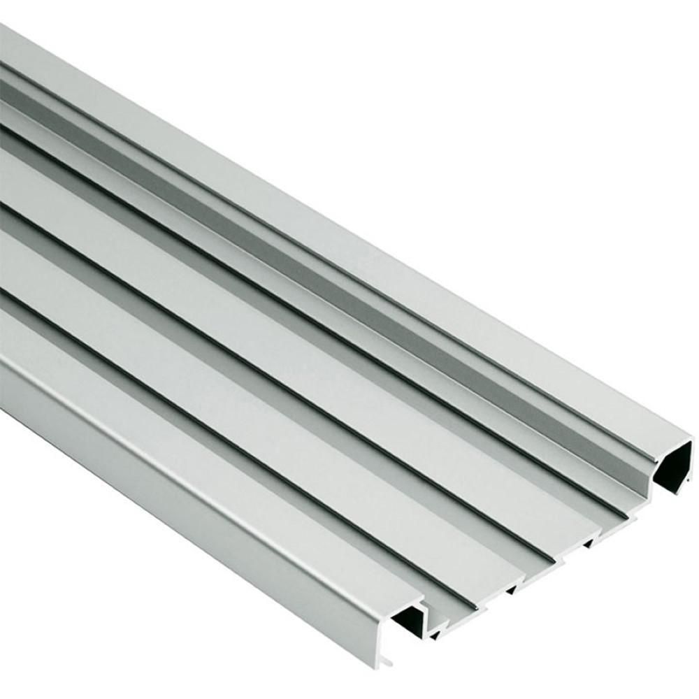 QUADEC-FS Double-Rail Feature Strip Profile Anodized Aluminum Satin 5/16" (8 mm) x 8' 2-1/2"