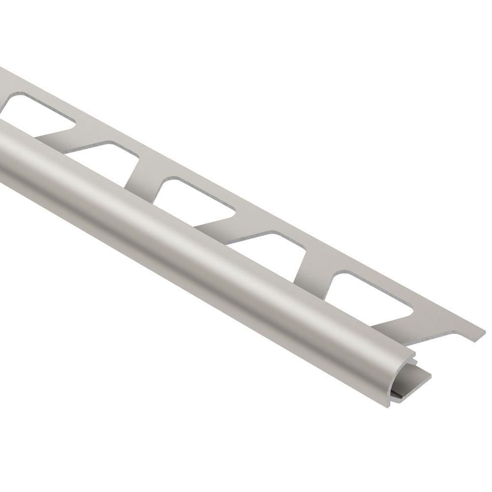 RONDEC Bullnose Edge Trim Anodized Aluminum Satin Nickel 3/8" (10 mm) x 8' 2-1/2"