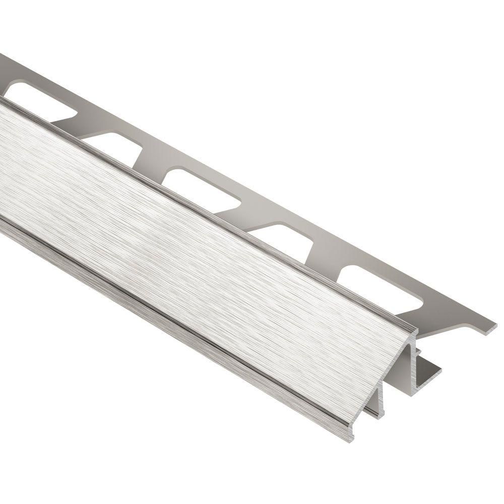 RENO-U Reducer Profile Anodized Aluminum Brushed Nickel 1/2" (12.5 mm) x 8' 2-1/2"