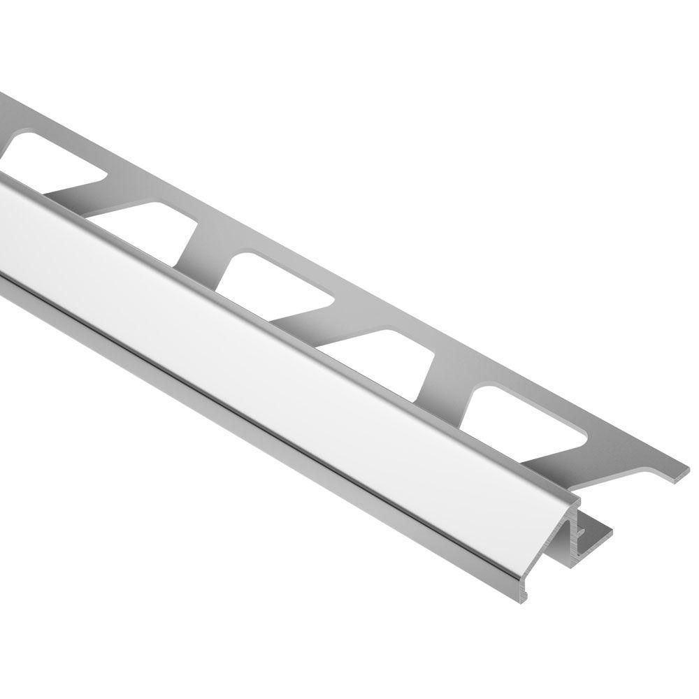 RENO-U Reducer Profile Anodized Aluminum Bright Chrome 5/16" (8 mm) x 8' 2-1/2"