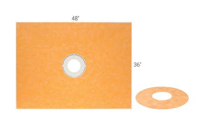 KERDI-SHOWER-TT Prefabricated Sloped Shower Tray Kit with Center Outlet Position 36" x 48"