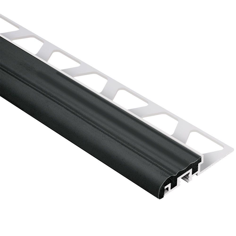 TREP-S Profilé de nez de marche avec insert Noir Aluminium 1/2" (12.5 mm) x 1-1/32" x 4' 11"