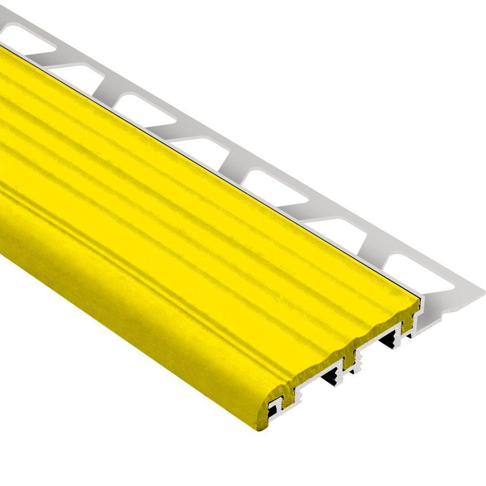TREP-B Stair-Nosing Profile Aluminum with Yellow Tread 1/2" (12.5 mm) x 2-1/8" x 8' 2-1/2"