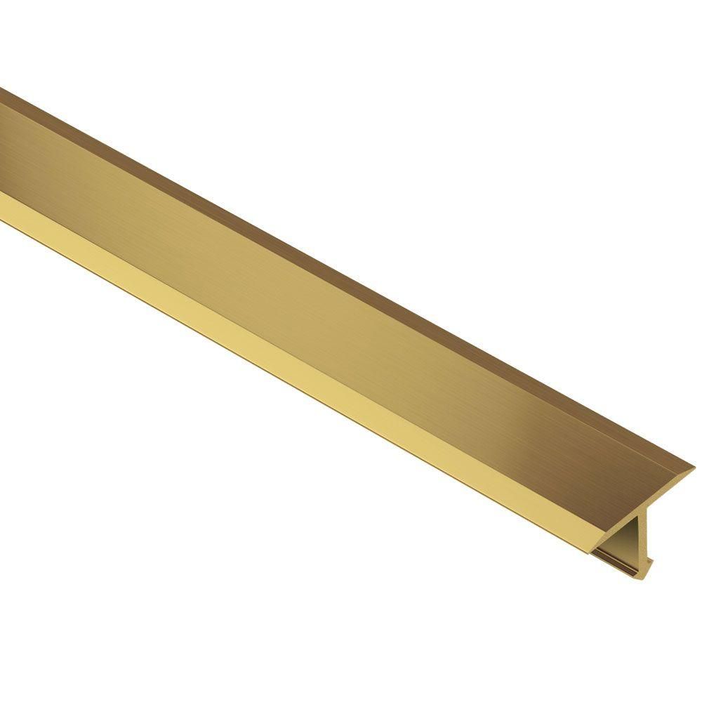 RENO-T Retrofit T-Shaped Edge Protection Profile Brass 17/32" (14 mm) x 8' 2-1/2"