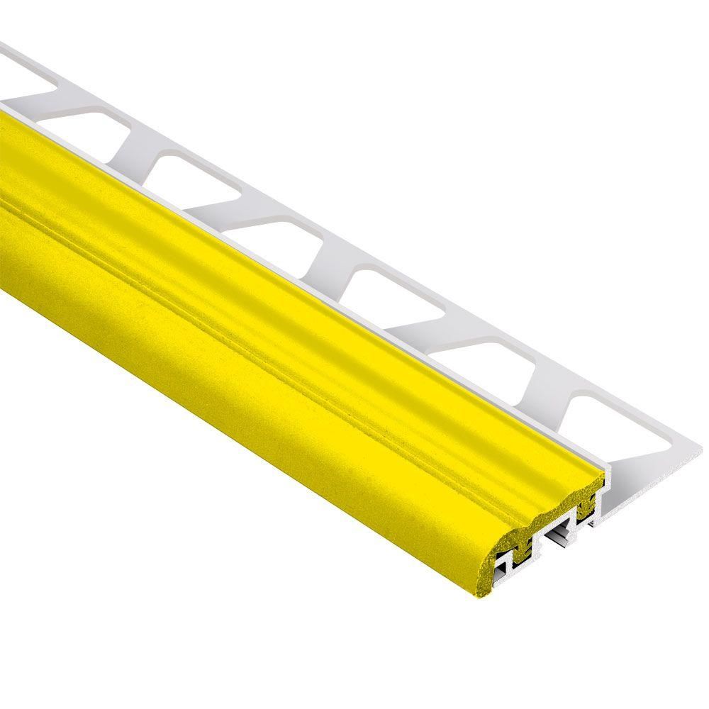 TREP-S Stair-Nosing Profile with Yellow Insert Aluminum 5/16" (8 mm) x 1-1/32" x 8' 2-1/2"