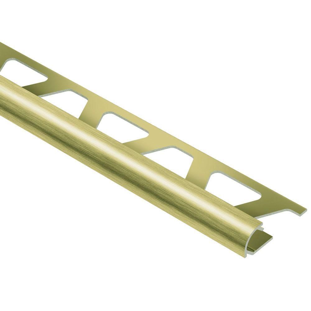 RONDEC Bullnose Edge Trim Anodized Aluminum Brushed Brass 3/8" (10 mm) x 8' 2-1/2"