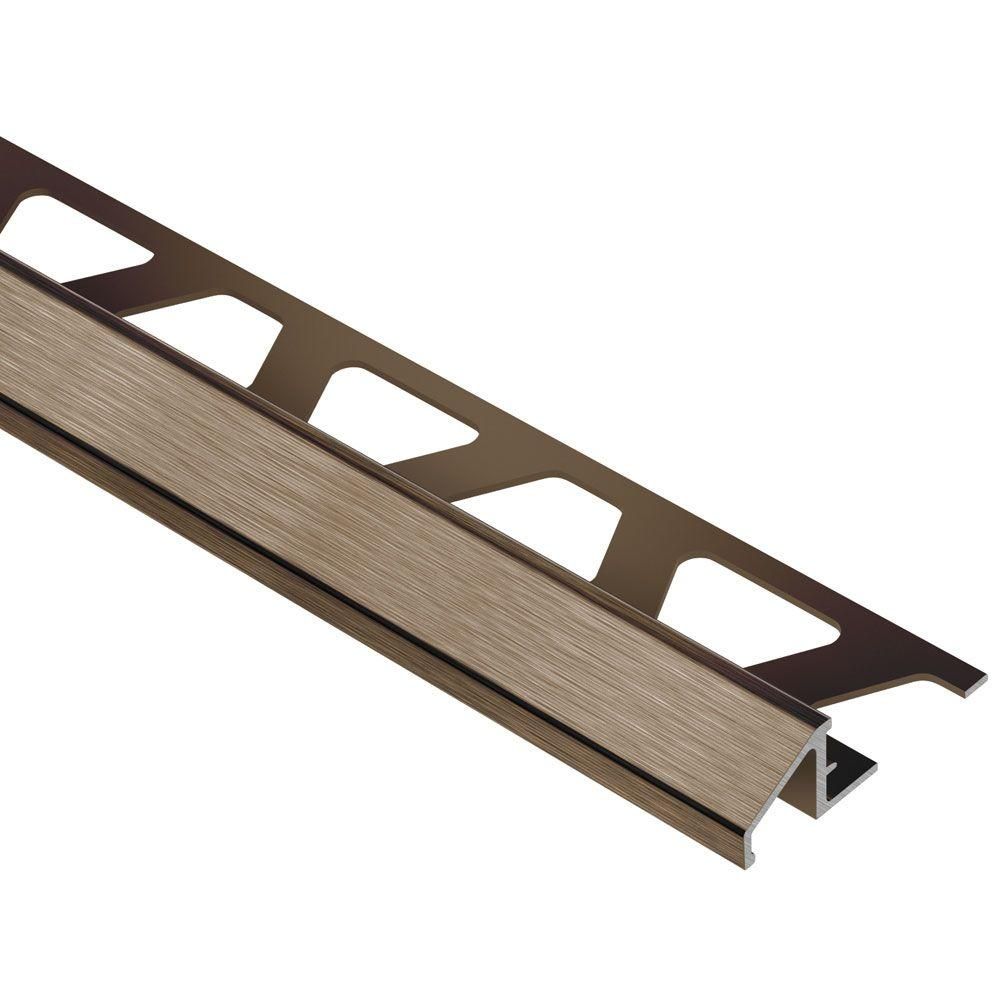 RENO-U Reducer Profile Anodized Aluminum Brushed Antique Bronze 5/16" (8 mm) x 8' 2-1/2"