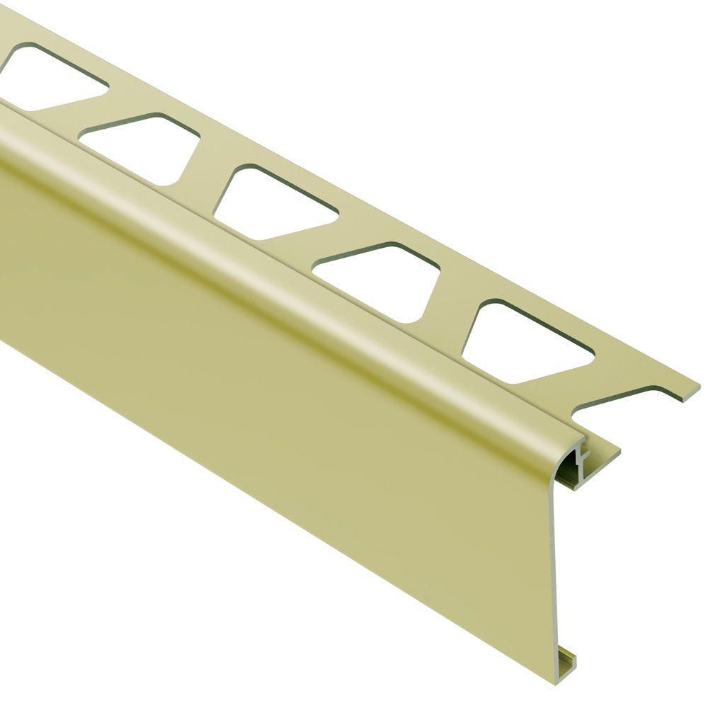 RONDEC-STEP Profilé de finition et protection des rebords avec ailette verticale de 2-1/4" Aluminium anodisé Laiton mat 5/16" (8 mm) x 8' 2-1/2"