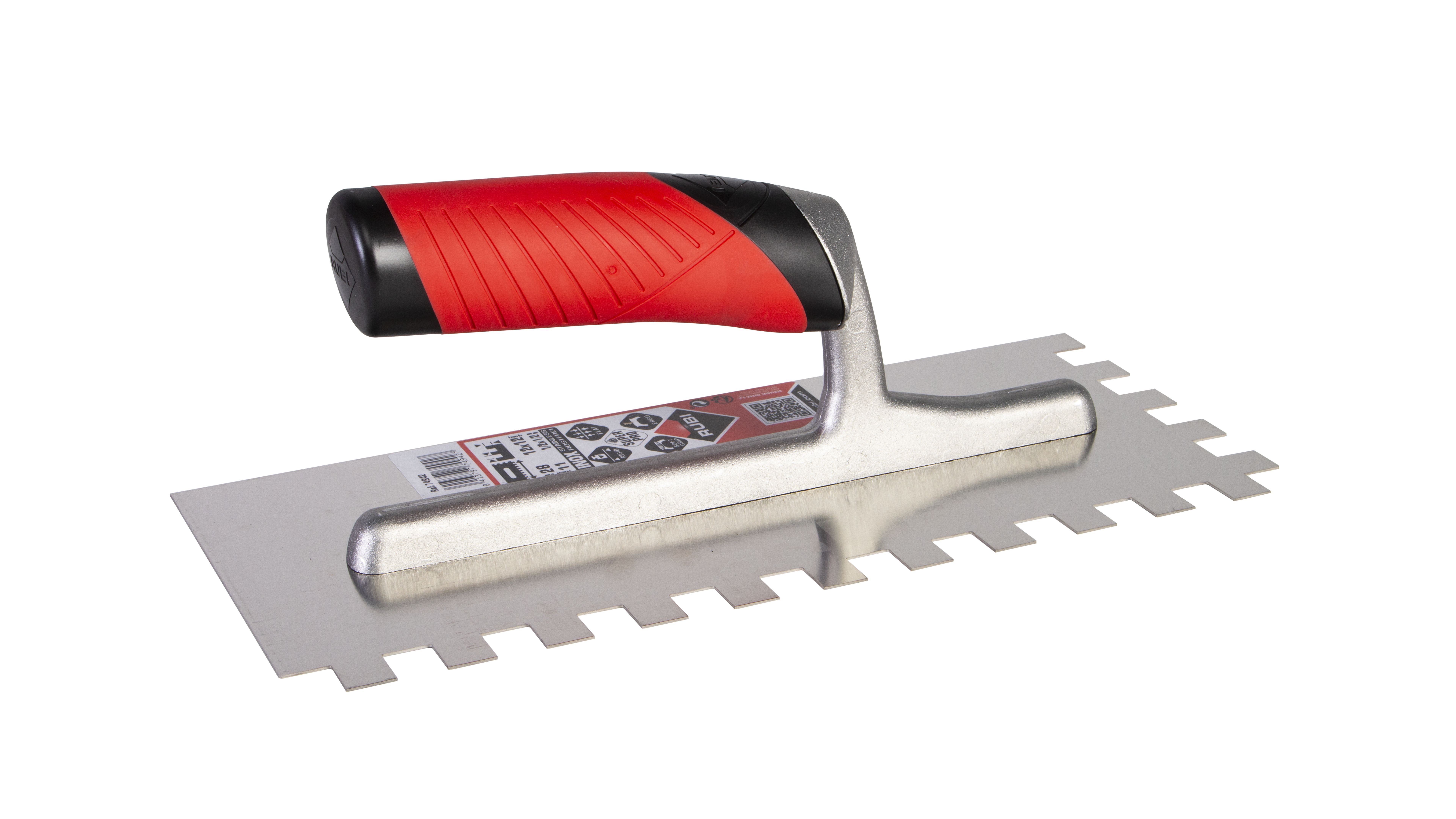 Square Notched Trowel 11" Stainless Steel with Open Rubiflex Handle 1/2" x 1/2"