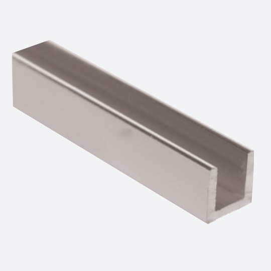 U Channel, Satin Clear - 1/2" x 1/2" x 1/16" x 8'
