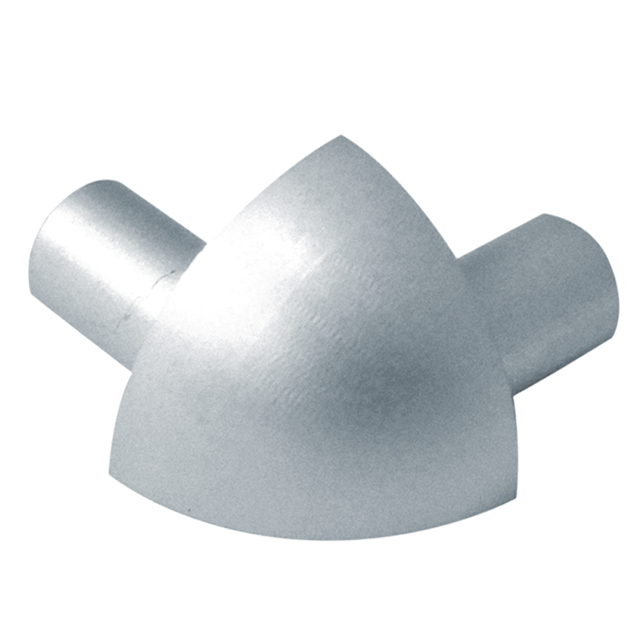 Round Outside Corner, Satin Clear Anodized - 3/8"